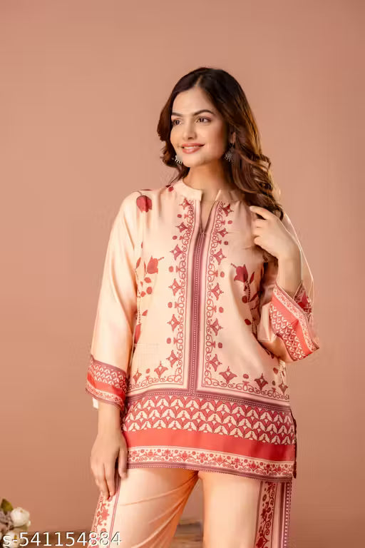 Premium Fusion Ethnic Women's multi color Co-ord set.