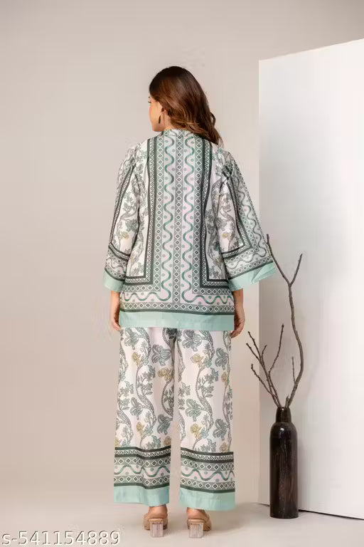 Premium Fusion Ethnic Women's multi color Co-ord set.