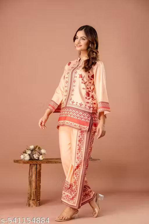 Premium Fusion Ethnic Women's multi color Co-ord set.
