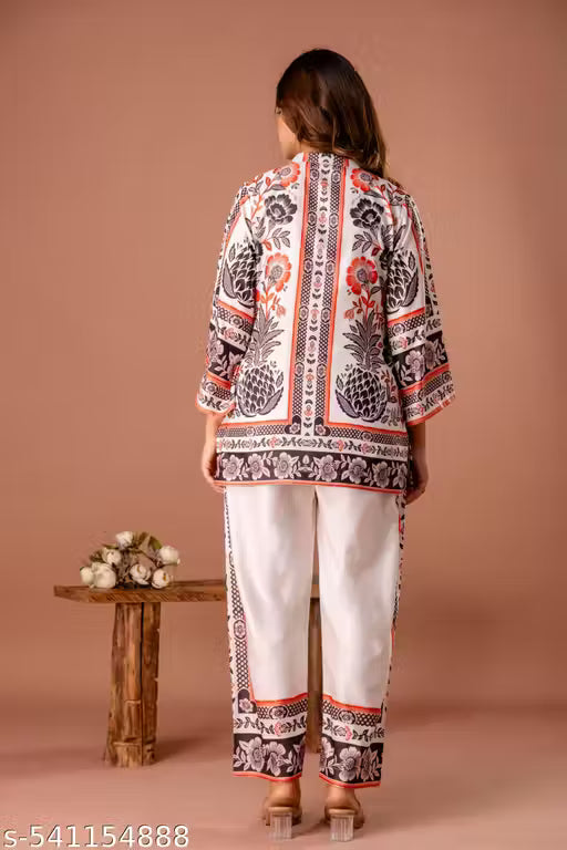 Premium Fusion Ethnic Women's multi color Co-ord set.