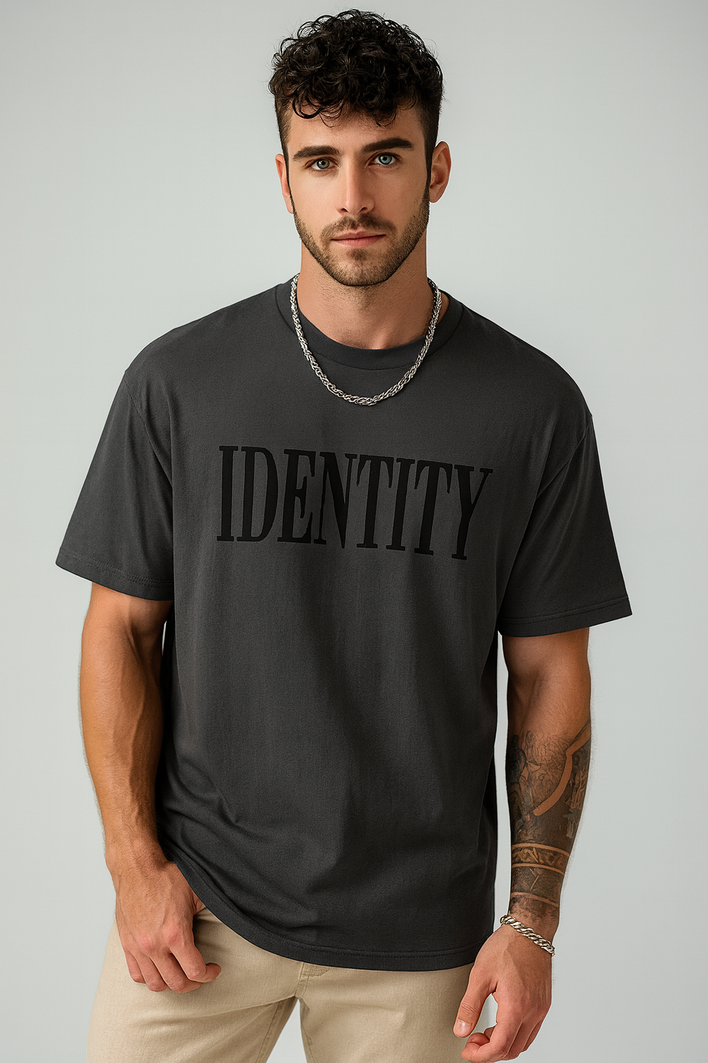 Men's Stylish Oversized Graphic Printed 3/4th Sleeve T-Shirt