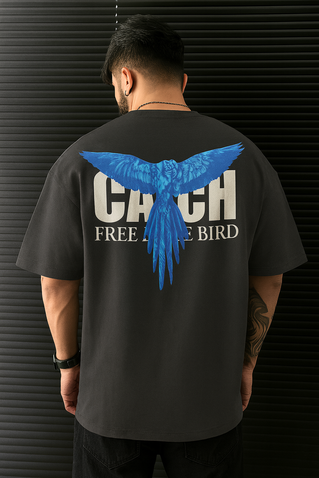 Men's Stylish Oversized Graphic Printed 3/4th Sleeve T-Shirt