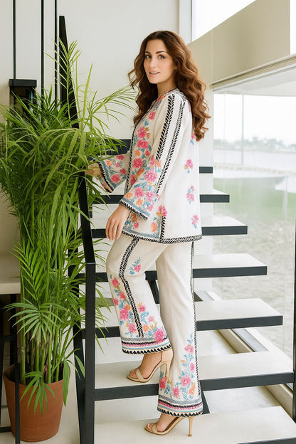 Premium Fusion Ethnic Women's multi color Co-ord set.