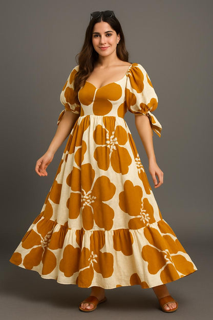 DESIGNER FANCY GOWN WITH PRINT