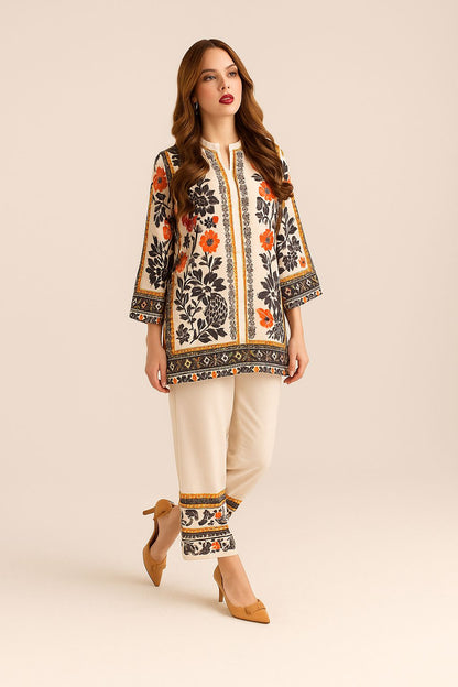 Premium Fusion Ethnic Women's multi color Co-ord set.