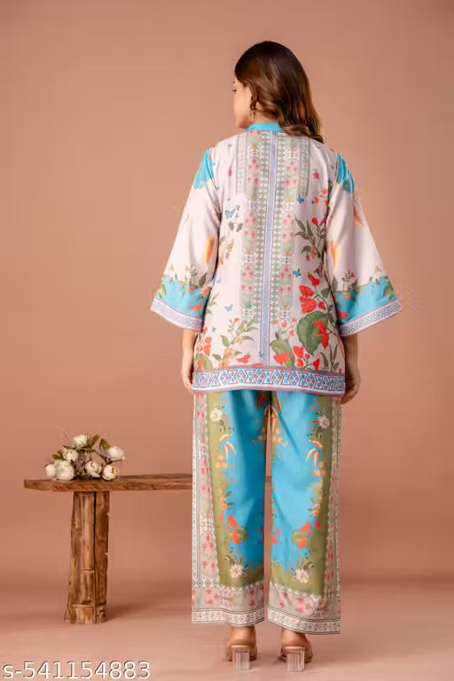 Premium Fusion Ethnic Women's multi color Co-ord set.