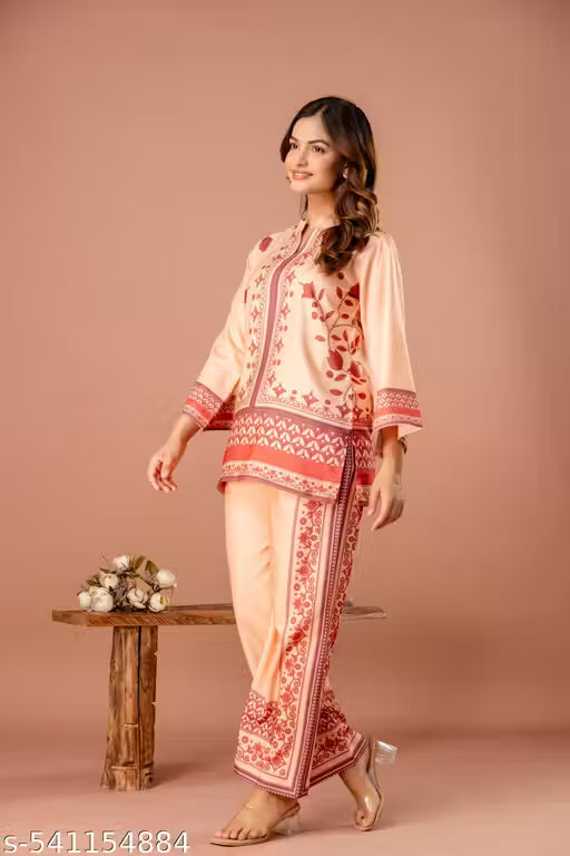 Premium Fusion Ethnic Women's multi color Co-ord set.