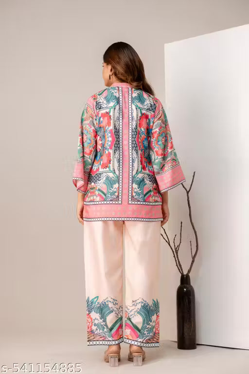 Premium Fusion Ethnic Women's multi color Co-ord set.