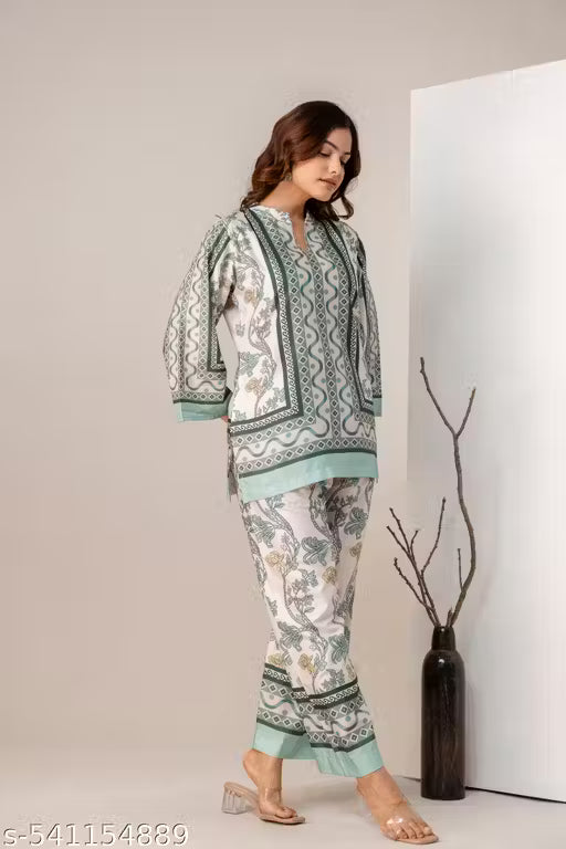 Premium Fusion Ethnic Women's multi color Co-ord set.